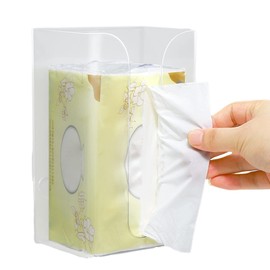 Facial Tissue Box Holder for Wall,Rectangular Wall Tissues Box Holder - Wall Facial Tissue Box for Bathroom Kitchen Toilet Bedroom Living