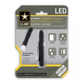 US Army – Aluminum Flashlight with Pocket Clip