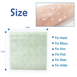 PICC Moisure Barrier - Transparent Film Wound Dressing Protection Cover, 7 x 7 Inch (28 Pcs)