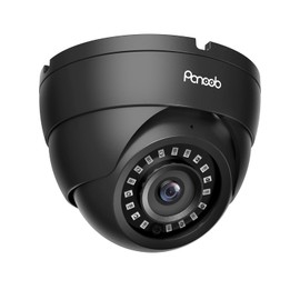 PANOOB 5MP Turret IP PoE Camera Outdoor Indoor, Wired Security Surveillance PoE Dome Camera, Built-in Microphone, Human Detection, 110° Wide Angle 2.8mm Lens, 100ft IR Night Vision, PD94CA3-5M
