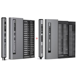 SES & SES Ultra Electric Screwdriver Set w/ 34 & 70 Magnetic Bits， Red Dot, IF Winning Design, Rechargeable Small Cordless Screwdriver for Phone, DIY, Grey