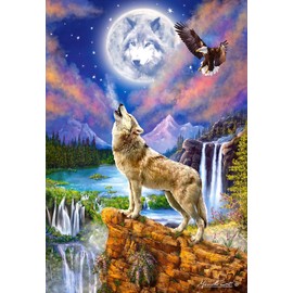 Castorland C-151806-2 Hobby Panoramic Wolf's Night Jigsaw Puzzle, 1500 Pieces Set, Multicolour