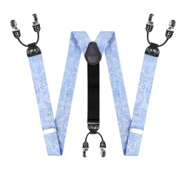 Alizeal - Tirantes y pajarita de cachemira, para hombre, pulsera, gemelos, 071-azul claro, Talla única