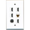 RiteAV - 4 HDMI 1 Port 3.5mm 1 Port Cat6 Ethernet White Wall Plate