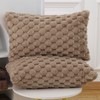 MADIZZ Faux Wool Camel Throw Pillow Covers 12x20 Inch Set