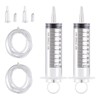 Pack of 2 Syringes, 100 ml, Plastic Syringe with Hose,
