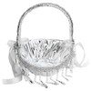Wedding Flower Girl Basket Silver Hand Flower Basket Romantic Rhinestone