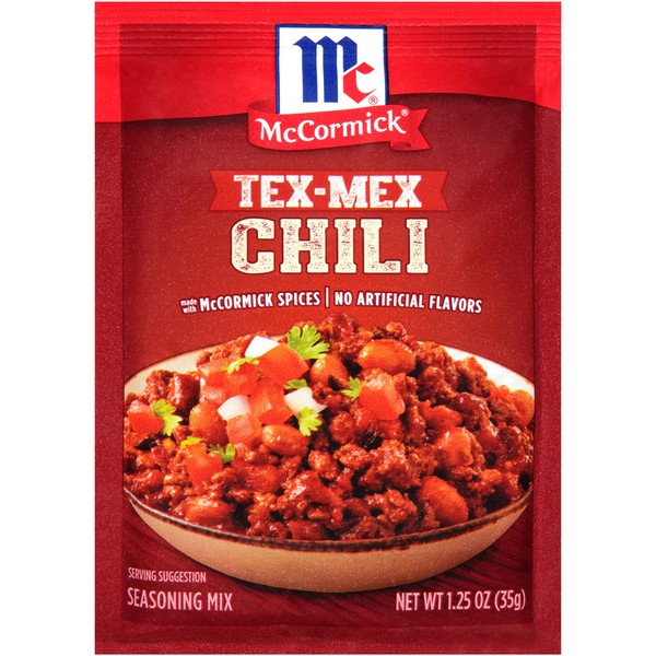 McCormick Tex-Mex Chili Seasoning Mix, 1.25 oz (Pack of 12)