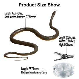 Rakiuty Joke Item Snake, Rubber Snake Toy with Cord and Clip, Fake Snake, Prank Gadgets, Gag Gifts, Prank Stuff