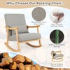 Giantex Upholstered Rocking Chair - Modern Rocker with Rubber Wood