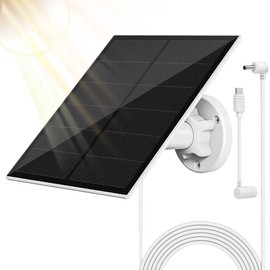 Solar Panel - 5W Solar Charger Compatible with SimpliSafe Security Cameras and Systems - Reliable Outdoor Power Solution for Spotlight Cam, Video Doorbell, and More (White)