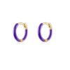 Enamel Hoop Earrings 9mm Tiny Small 18k Gold Plated Silver