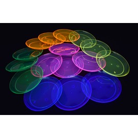 Blacklight Reactive Party Plates with FREE Blacklight Balloons (80, 6 inch)