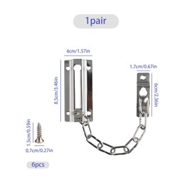 Tabanzhe Stainless Steel Door Chain Lock,Internal Door Limiter,Security Lock Anti-Theft Internal,Guard Limiter Slide Lock with Screws for Front Door Hotel Home Living Bedroom Motel Apartment