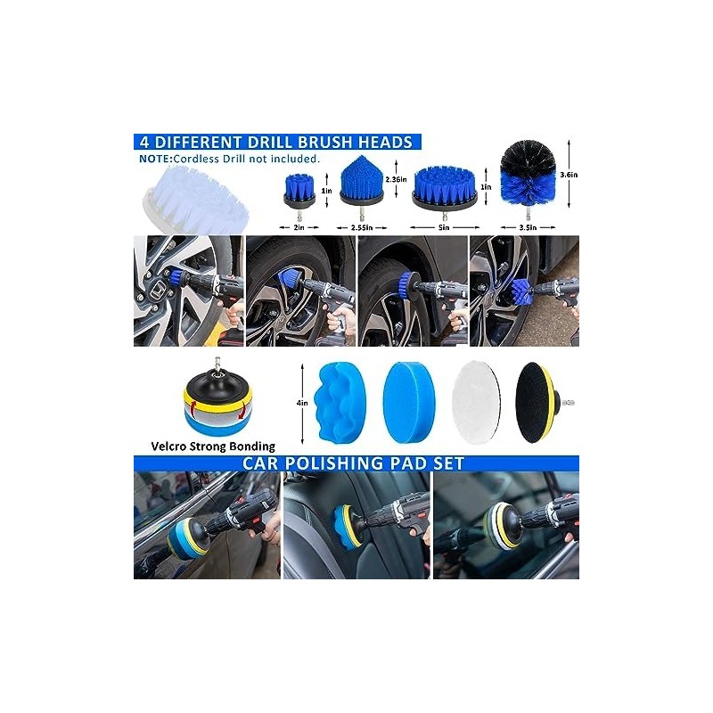 Juego de 32 cepillos para detalles de coche, kit de