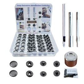 12.5MM Snap Fasteners Kit Brass Materia with Sharp Hole Punch Cutter and Standard Install Tool、Practice Operations Webbing ，for Clothes、Jackets、Jeans Wears Bags (Rose Gold, 25)