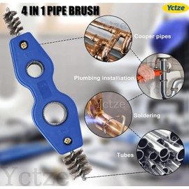 Yctze 4 in 1 Steel Battery Terminal Cleaning Brush, Battery Cleaner Tool, Perfect for Battery Terminals & Pipes, Suitable for Auto Battery Post Cleaner