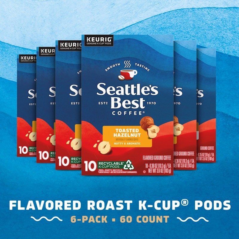 Seattle’s Best Coffee, Flavored K-Cup Coffee Pods, Toasted Hazelnut, 100%