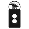 SWEN Products Fish Walleye Wall Plate Cover (Single Outlet, Black)