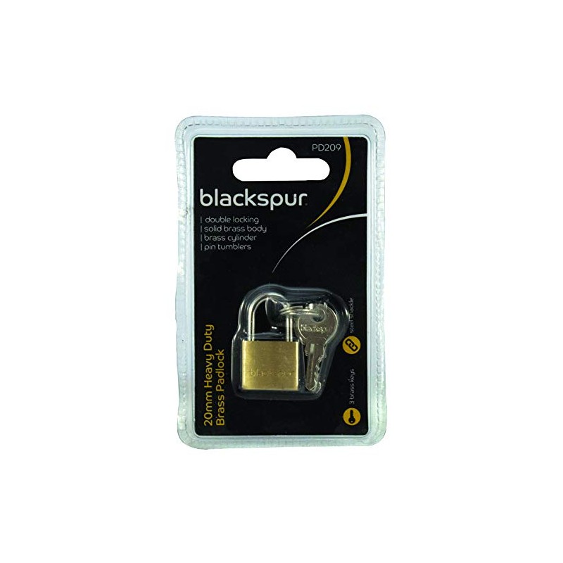 Blackspur BB-PD209 20MM HEAVY DUTY PADLOCK WITH HARDENED SHACKLE