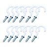 Merriway BH06816 (15 Pcs) White Plastic Coated Cup Hooks 22mm