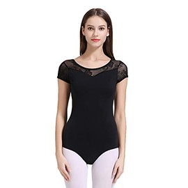 ModLatBal Women and Girls Short Sleeve Leotards for Ballet Dance Bodysuit