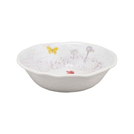 UPware Sunshine Rooster Melamine Bowl Set, Flower Shaped Bowls for Pasta, Rice, Soup, and Salad, BPA-Free, Dishwasher Safe, Shatter-Proof, White, 7.5 Inch, Set of 6