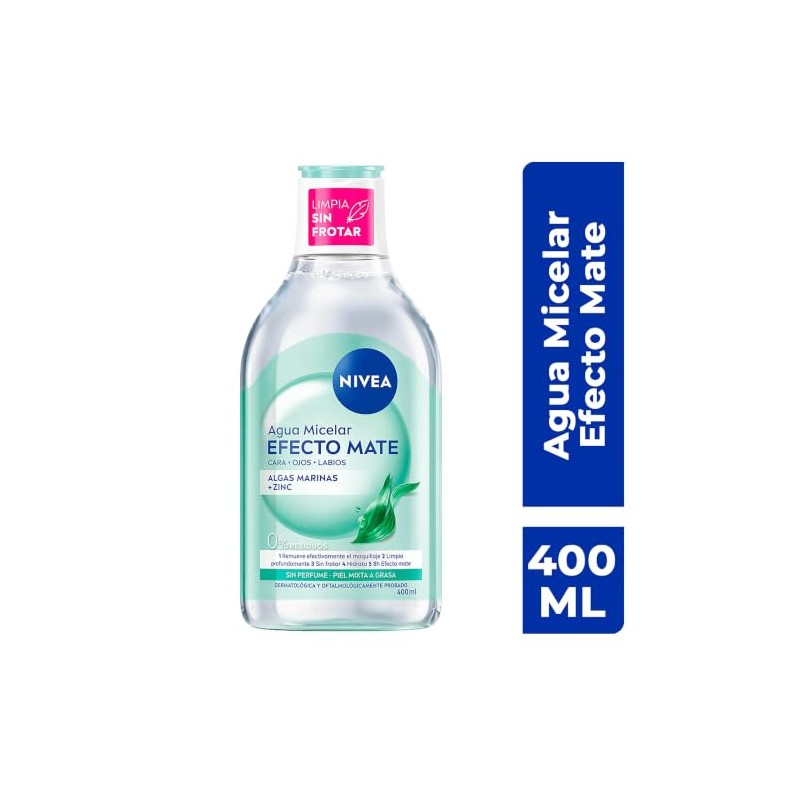 NIVEA Agua Micelar Efecto Mate (400 ml) - Fórmula Vegana