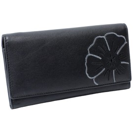 Branco Women's Leather Wallet black red taupe berry blue olive - Black, one size