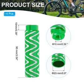 PATIKIL Aluminum Alloy S-Shape Bike Pegs Fit 3/8 inch Axles, 4 Pack Anti-Skid Lead Foot Bicycle Pegs Back Seat Stands for BMX Mountain Bike Cycling Rear Stunt Pegs, Green