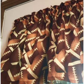 Valance for Fall Autumn Ready for Football Game Sports Custom Window Curtain Valance 43W x 15L