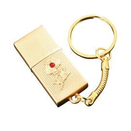 UFARID Rose USB Flash Drive Memory Stick USB Flash Drive Pen Drive USB 3.0 with Metal Lid USB Memory Stick for Laptop PC (16GB, Gold)