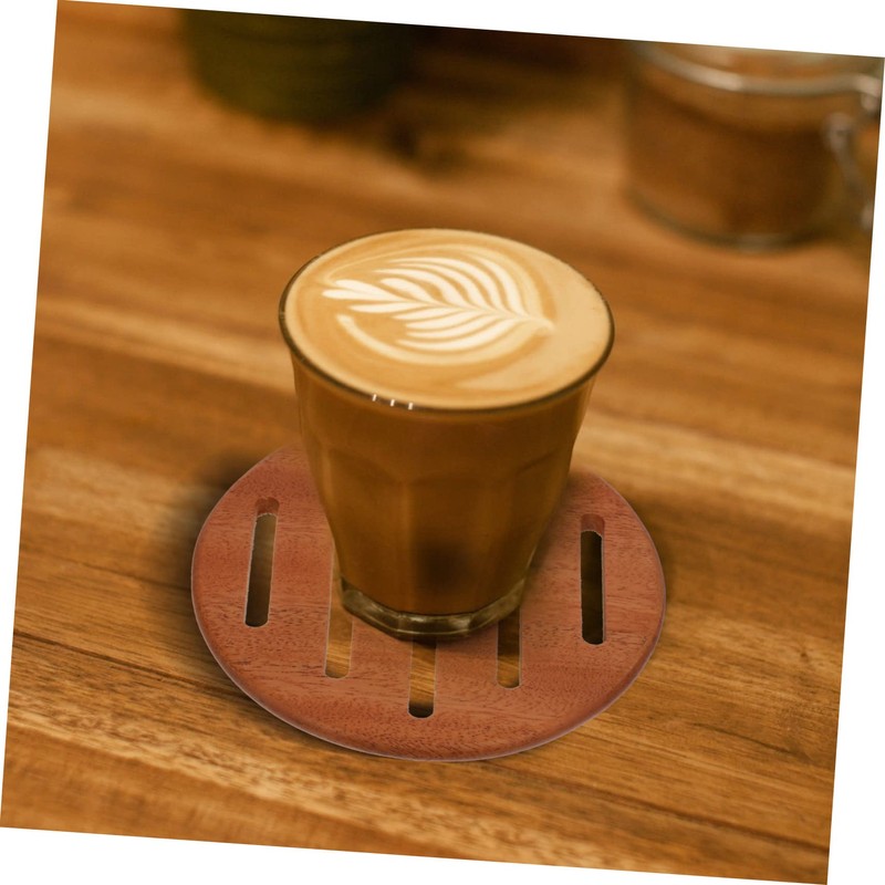 Ciieeo 1Pc Wooden Cup Mat Heat Insulation Pot Pad Nonslip