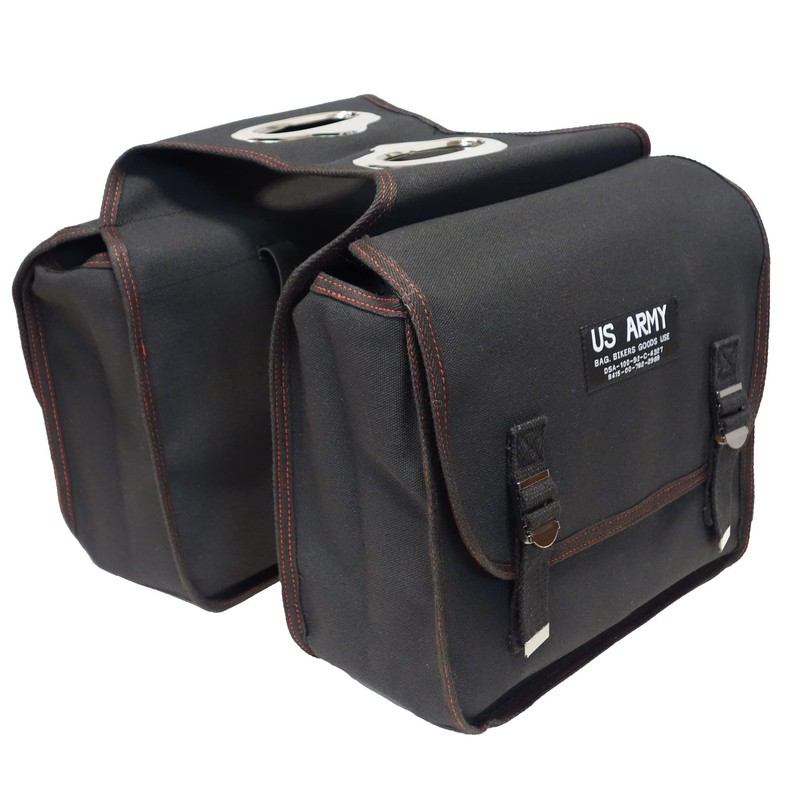 Army Bag ■ US ARMY Side Bag (Army Saddlebag) Black/Red