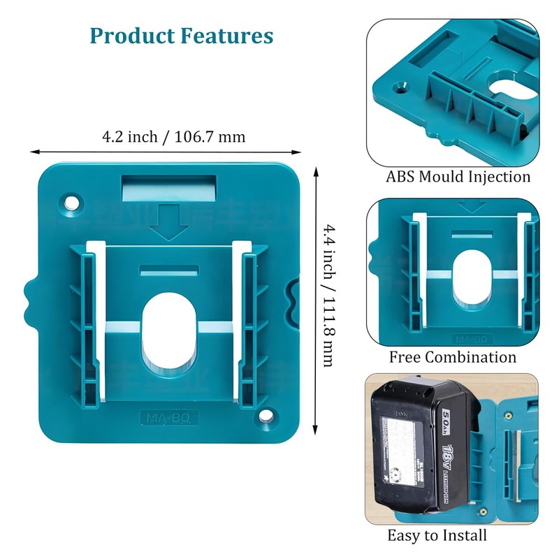 QUASION Battery Holder for Makita 18V Battery,Wall Mount Batteries Storage