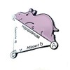 Hippopotenuse Triangle Math Geometry Hippo Hypotenuse Cute STEM Metal Enamel