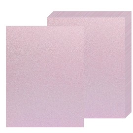 Wawory 30 Sheets Shimmer Cardstock 8.5x11 Inch Metallic Paper, 250GSM/92lb Premium Pink Cardstock for Invitations, Certificates, Scrapbooking, Laser Printer & DIY Craft Projects