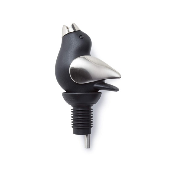 ChirpyTop Wine Pourer - Black and Chrome