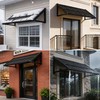 53" x 32" Fixed Metal Awning for Doors, Windows, Balcony,