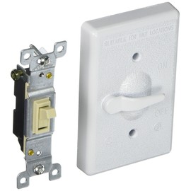 Hubbell 5121-1 Bell 1-Gang Vertical Lever Switch Weatherproof Cover, White