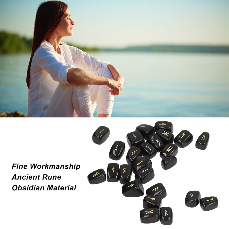 Rune Stones Ancient Rune Fine Workmanship Stylish Appearance Obsidian Material