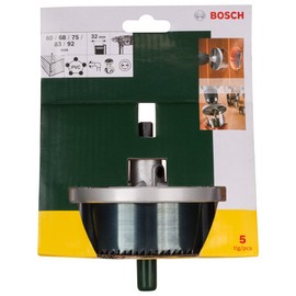 Bosch 5 pcs. Holesaw Set (for wood, plasterboard, building boards, Ø 60-92 mm, Accessory Drill Driver)