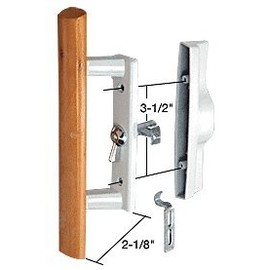 C.R. LAURENCE C1194 CRL Wood/White Internal Lock Handle Set 3-1/2" Screw Holes