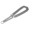 Silver Dog Choker Collar,3 Rows Stainless Steel Dog Chain Chew