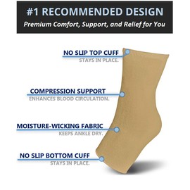 SB SOX Compression Ankle Brace (Pair) – Great Ankle Support That Stays in Place – For Sprained Ankle and Achilles Tendon Support – Perfect Ankle Sleeve for Sports, Any Use