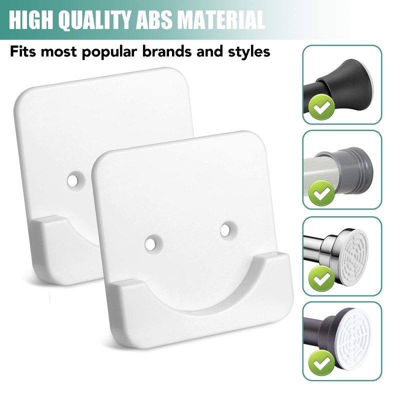 Shower Curtain Rod Holder for Wall Mount | Adhesive Shower