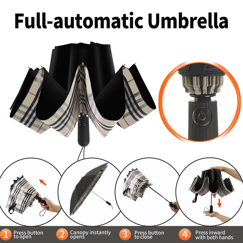 ZDSSM Compact Travel Umbrella Inverted Reverse Umbrellas for Rain &