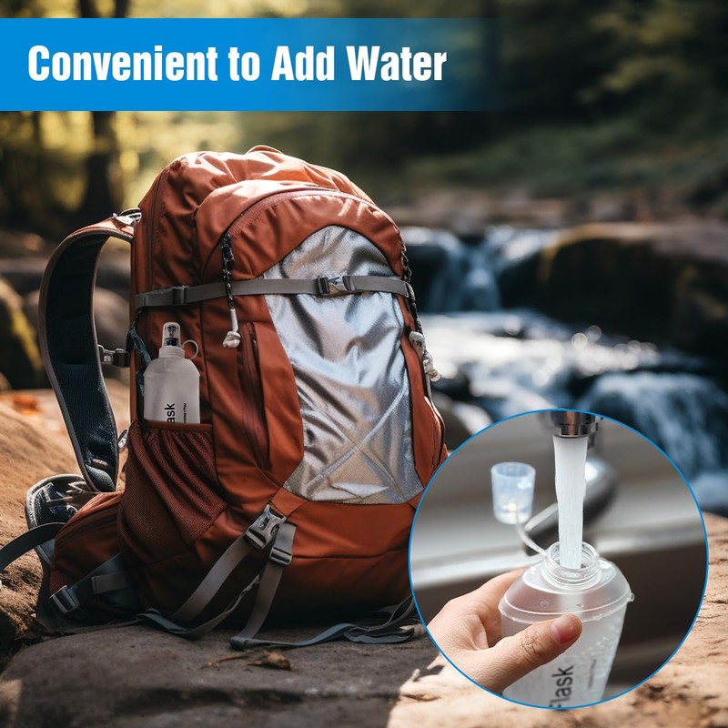 AXEN 250ml Soft Flask TPU Foldable Running Hydration Flask, Soft
