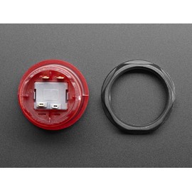 Arcade Button with LED - 30 mm Translucent Red, Arcade Button with LED - 30 mm Translucent Red