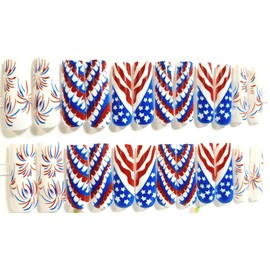 Long Live the USA Glossy Long Square Press On Nails - 24 Pieces - Artificial Nail Kit - 4th of July Nails - Patriotic Nails